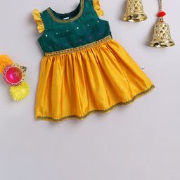 MANY FROCKS & Infant Girls Embellished Fit & Flared Ethnic Dress-image-77