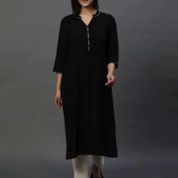 Aurelia Black Straight Kurta-image-17