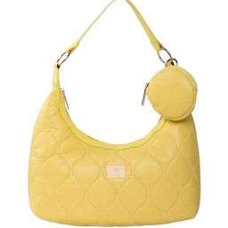 Caprese Briar Yellow Faux Leather Quilted Hobos Handbag-image-29