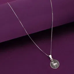 Kai Jewel Sterling Silver Zodiac Sign Aries Oxidized Pendant With Chain-image-36