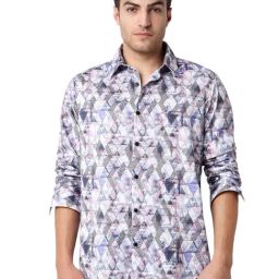 Spykar Multicolor Blended Slim Fit Printed Full Sleeves Casual Shirt-picture-3