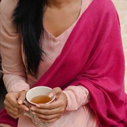URZUV Hot Pink Pure Pashmina Solid Stole-image-48