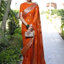 Banarasee Ethnic Motifs Woven Design Zari Banarasi Saree-44