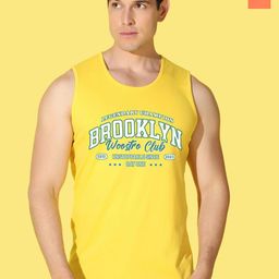 WOOSTRO Pack Of 2 Printed Combed Cotton Gym Vests -VWS26(98 ORANGE)(BKLN YELLOW)-image-47