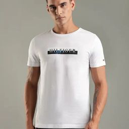 Tommy Hilfiger White Graphic Regular Fit Cotton T-Shirt-image-117