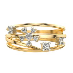 VALANOVA Women Yellow Gold Plated Sterling Silver Lab Grown Diamond Ring-image-59