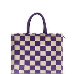 earthbags Checked Printed Structured Handheld Bag image 1