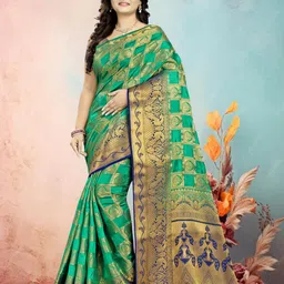 DIVASTRI Woven Design Zari Pure Silk Banarasi Saree-picture-10