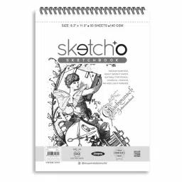 Anupam A4 SketchO Sketch Book 140 GSM Paper 100 Pages White (Pack of 50 Sheet)-9
