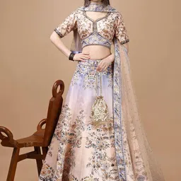 SAPTRANGI Embellished Beads and Stones Ready to Wear Lehenga With Blouse And Dupatta-image-70