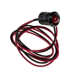 RS PRO Red Panel Mount Indicator 12V DC, Mounting Hole Size 12 mm, Termination Type Lead Wires, Model No 206384-26