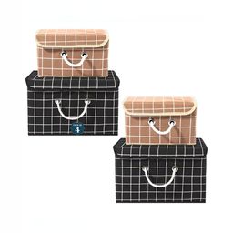 Aura Black Set of 4 Reusable Drawer Organiser Organisers-0