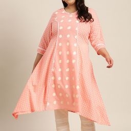 Sztori Women Plus Size Printed Pure Cotton Kurta with Trousers-44
