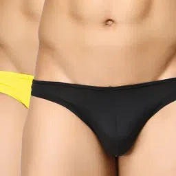 BASIICS by La Intimo Yellow Solid Comfort Fit Briefs (Pack of 2)-image-12