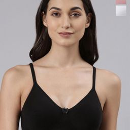 Dollar Missy Pack of 3 Combed Cotton with Stretchy Elastane Wire-Free Basic Support Bra-image-95