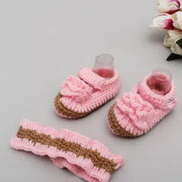 Woonie Unisex Kids Self Design Booties-19