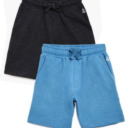 Campana Pack Of 2 Solid Shorts - Charcoal & French Blue-picture-21