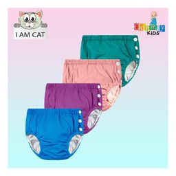 Chinmay Kids Swimming Pants Reusable Swimwear Diaper Pants For Unisex- Set Of 4(0-36 Months) Blue, Purple, Pink, Green-16