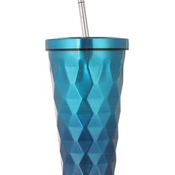 FunBlast Tumbler with Lid and Straw for Hot & Cold Beverage Blue - 550 ml-12