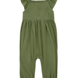 Carter's Sleeveless Solid Colour Jumpsuit - Olive Green-image-2
