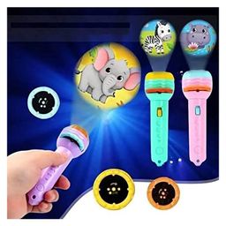 DOMENICO 3 Slides Patterns Projector Torch Slide Flashlight Projection Torch for Kids Slide Toys Education Learning Night Light-0