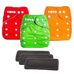 Sparkle Joy Free Size Reusable Cloth Diaper With Insert Pack Of 3- Multicolor-75