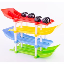 TOYFUN Racer Valley Jr Dual 4 Ramp Car Racing Track Set2 speed cars-11