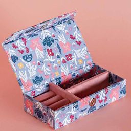 The Wishing Chair Pearlised Paper Leather Travel Jewellery Box Small - Blue Meadow-image-93