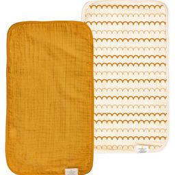 Nintara Baby Extra-Soft, Absorbent, 100% Organic Cotton Large Burp Cloth Pack of 2 - Mustard-image-62