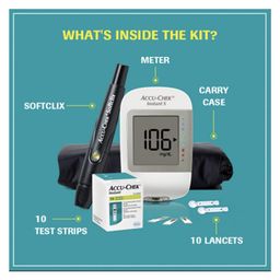 ACCU-CHEK Instant S Glucometer & 10 Test Strips with Free Sugarfree image 2