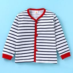 Mini Donuts Full Sleeves Front Open Vests with Stripes & Vehicles Print  Pack Of 3 - Grey & Red image 2