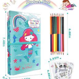 FunBlast Cartoon Colouring Book with 8 Double Side Pencils Colour - Random Print & Color image 3