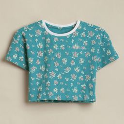 Allen Solly Junior Girls Floral Printed Round Neck Cotton T-shirt-picture-0