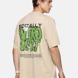 THIRD QUADRANT Men Typography Printed Raw Edge T-shirt-image-93