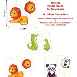 Eduketive Unity Of The Jungle 2 Sided Puzzle Single Front Puzzle & Back Puzzles - 24 Pieces image 5