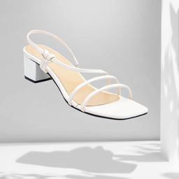 ERIDANI Women White Solid Block Heels-17