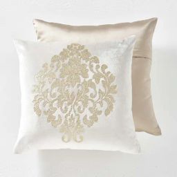 DDECOR Live Beautiful Embroidered Ivory Trousseau 45.72 cm x 45.72 cm Cushion Covers - Set of 2-image-43