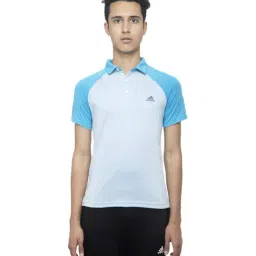 Adidas Boys B CLUB Blue Color Block Pattern Sports Polo T-Shirt-image-41