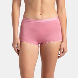 Jockey 1810 Full Coverage Micro Modal Elastane Stretch Pink Solid Boy Shorts-image-54