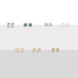Zaveri Pearls Set of 25 Multicolor Classy Contemporary Studs Drops & Semi Hoops Earring-ZPFK16817 image 3