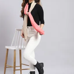 Monte Carlo Pink & Beige Color-Block Stole image 3