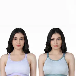 LADYLAND Set Of 2 Solid Non Padded Lycra Bra-picture-13