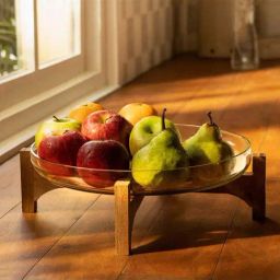 ellementry Transparent Glass Fruit Bowl with Stand - Set of 1-17