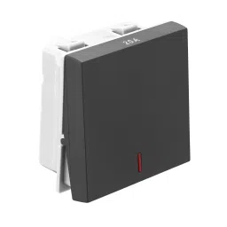 Legrand Switch with Indicator Allzy 20 Amp 1 Way 2 Module Matt Black, 6812 13 (Pack of 10 Pcs) image 3