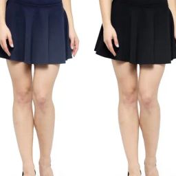 N-Gal Navy & Black Above Knees Skirt (Pack Of 2)-image-79