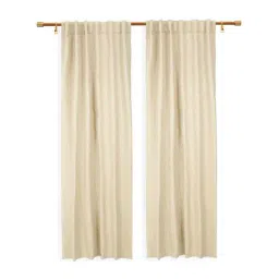 Home4U Isaura Beige & Grey Cotton 7 ft. Door Curtains - Set of 2-41
