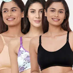 Inner Sense Multicolored Non Wired Non Padded Nursing Bra (Pack Of 3)-image-99