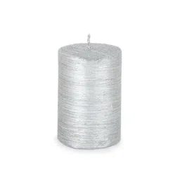 Home4U Silver Wax 5 cm Small Pillar Candle - Set of 1-42