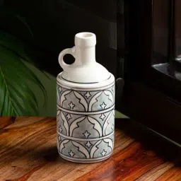 ExclusiveLane White & Grey Ceramic Flower Vase - Set of 1-1