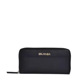 BELWABA Black Textured Zip Around Wallet for Women-13